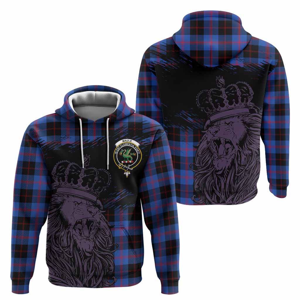Maule Tartan Crest Hoodie Crowned Lion Heritage Style