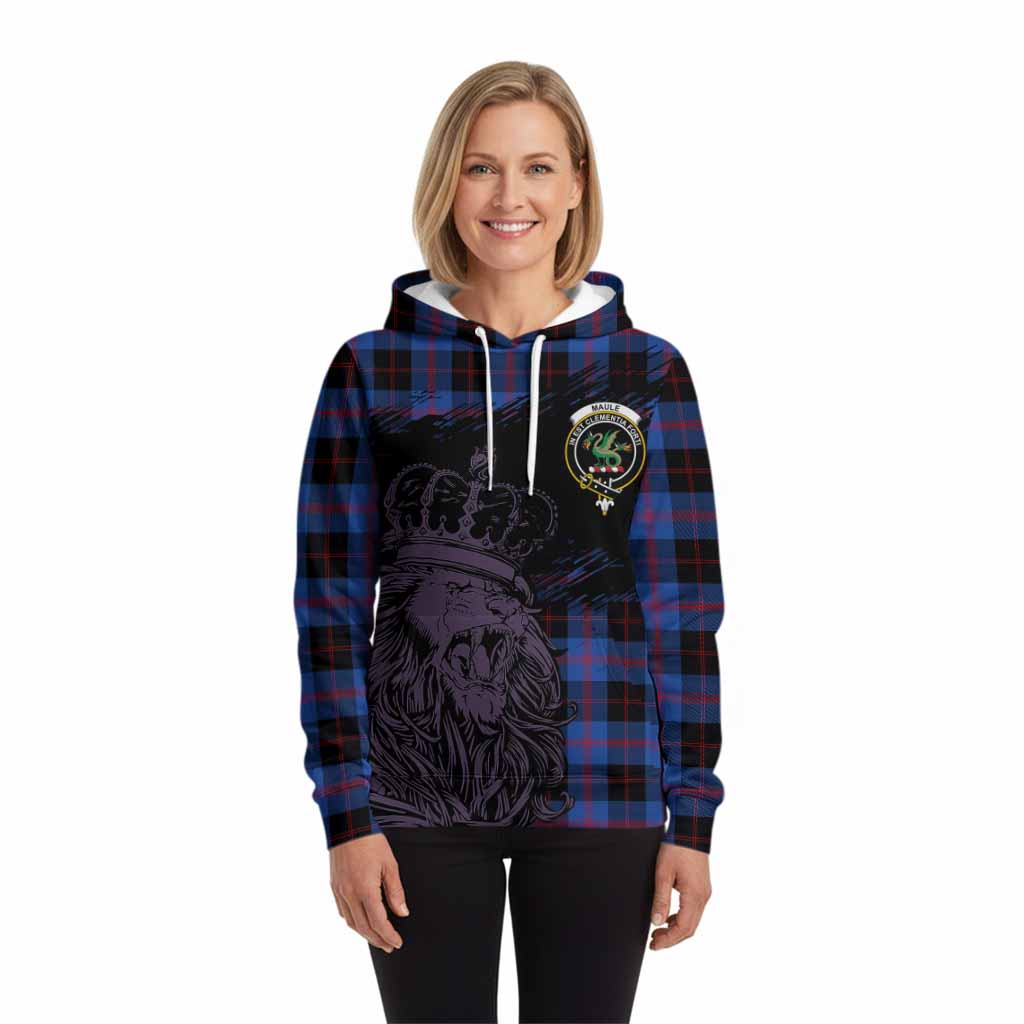 Maule Tartan Crest Hoodie Crowned Lion Heritage Style