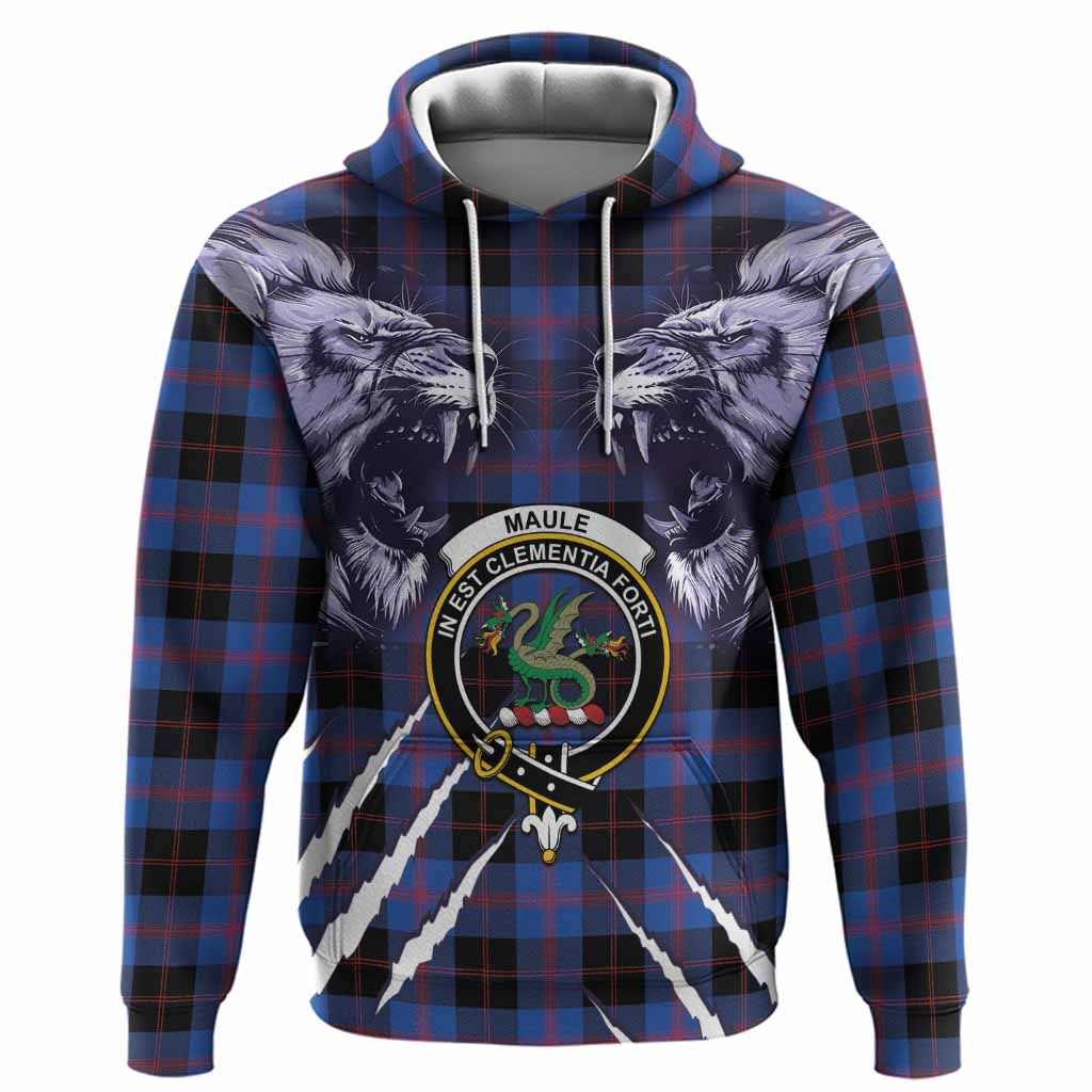 Maule Tartan Crest Hoodie Ferocious Lion Style