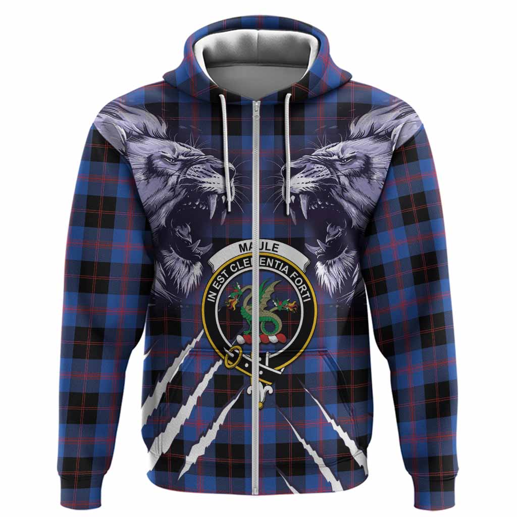 Maule Tartan Crest Hoodie Ferocious Lion Style