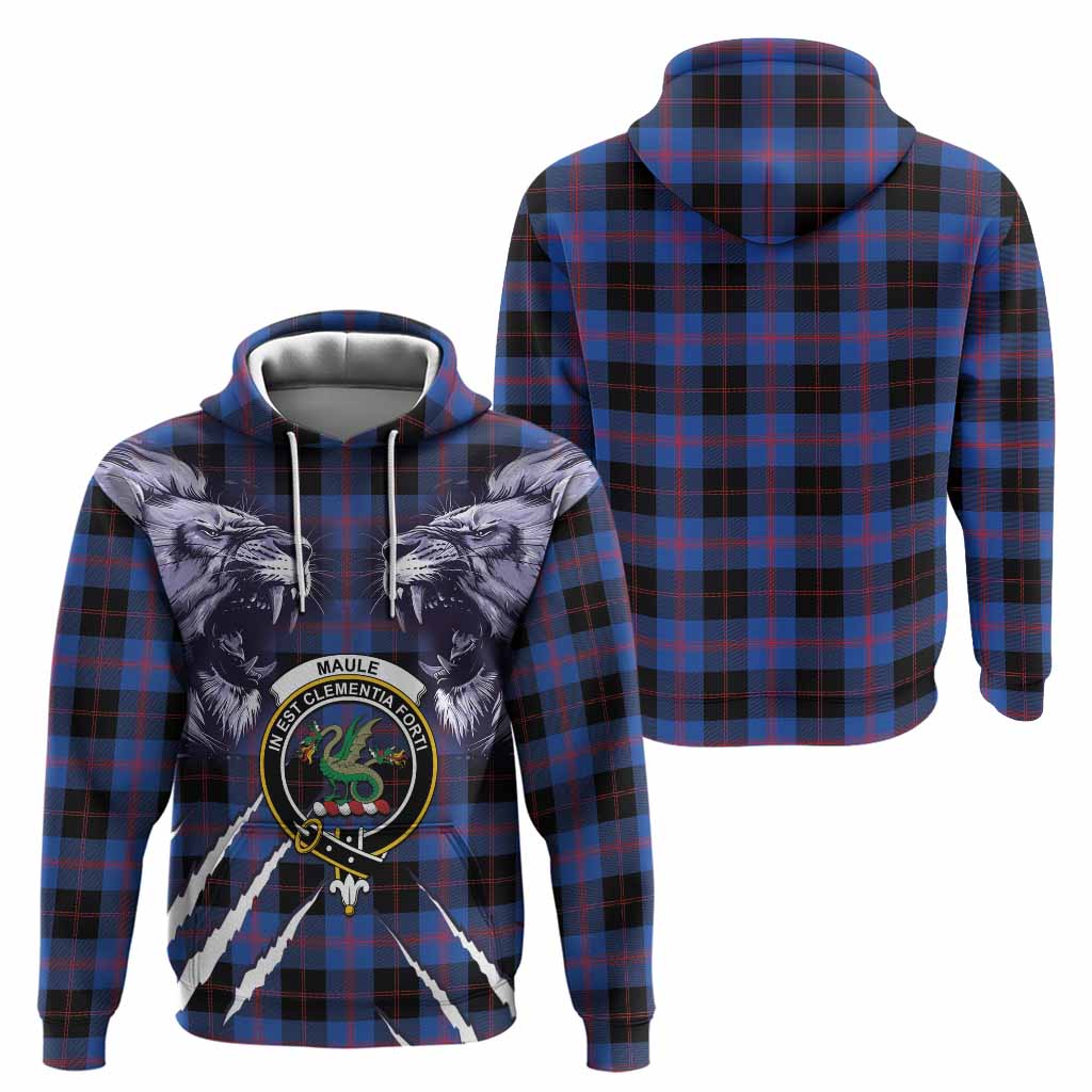Maule Tartan Crest Hoodie Ferocious Lion Style