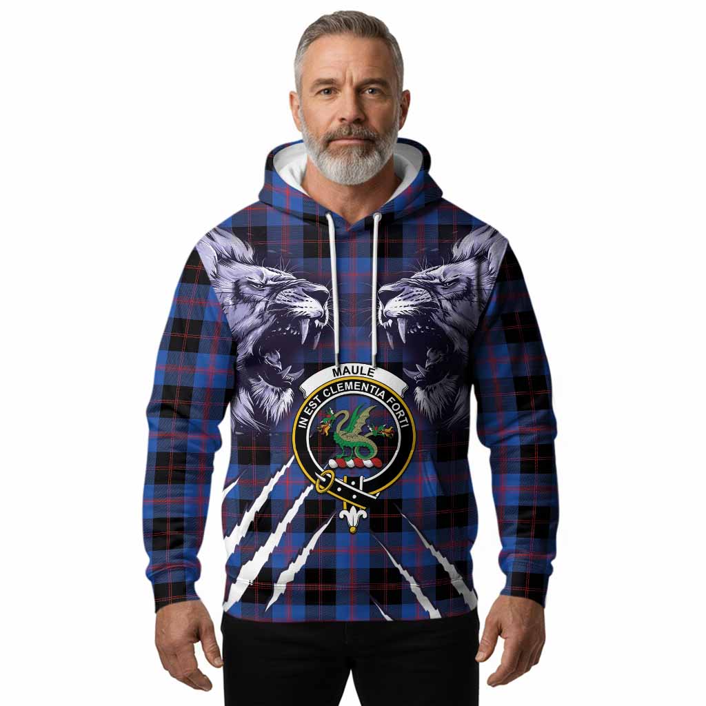 Maule Tartan Crest Hoodie Ferocious Lion Style