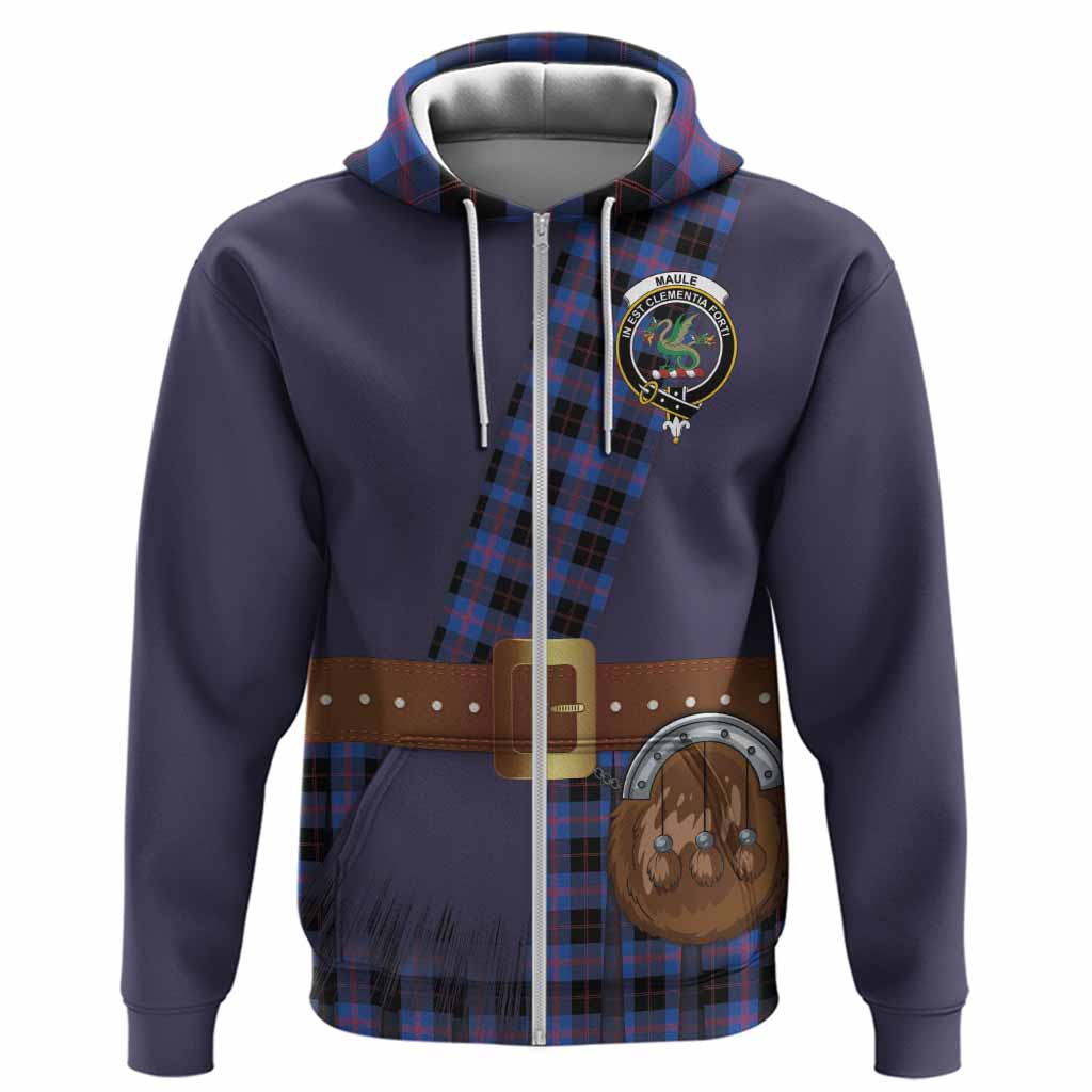 Maule Tartan Crest Hoodie Kilt Costume Style