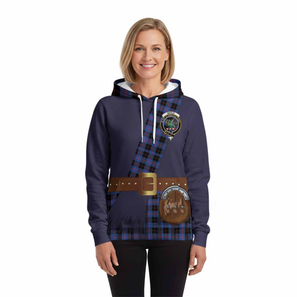 Maule Tartan Crest Hoodie Kilt Costume Style