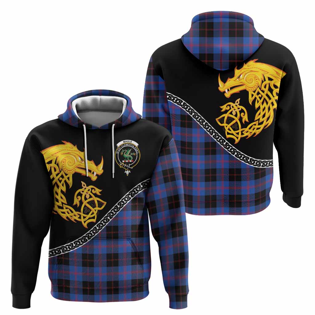 Maule Tartan Crest Hoodie Legendary Dragon Knot Half Style