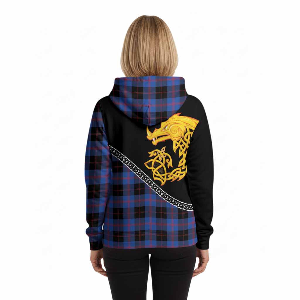 Maule Tartan Crest Hoodie Legendary Dragon Knot Half Style