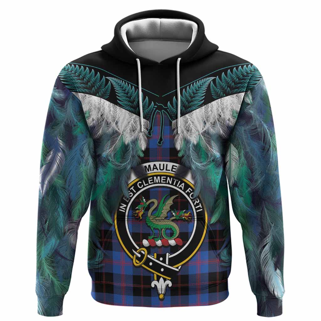 Maule Tartan Crest Hoodie New Zealand Maori Korowai Cloak