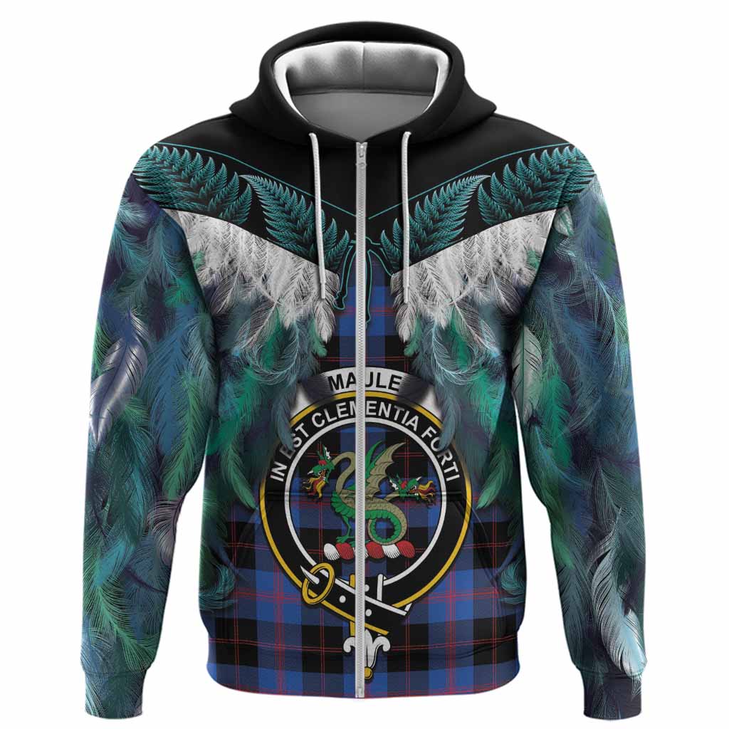 Maule Tartan Crest Hoodie New Zealand Maori Korowai Cloak