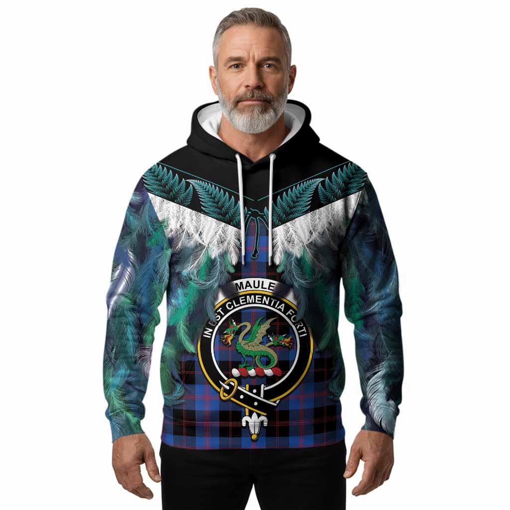 Maule Tartan Crest Hoodie New Zealand Maori Korowai Cloak
