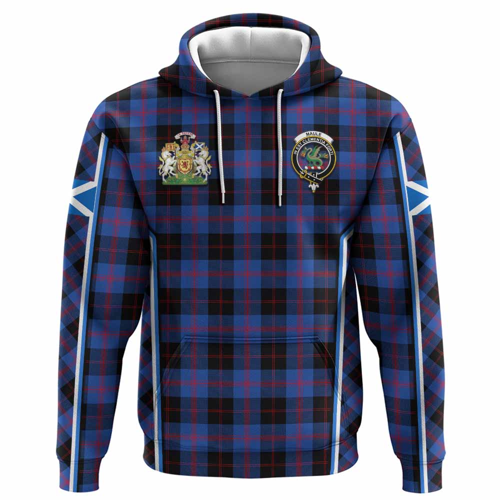 Maule Tartan Crest Hoodie Scotland Coat of Arm Flag Style - Tartan Vibes Clothing