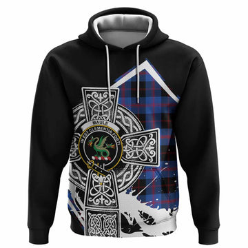 Maule Tartan Crest Hoodie Scottish Celtic Cross Heritage