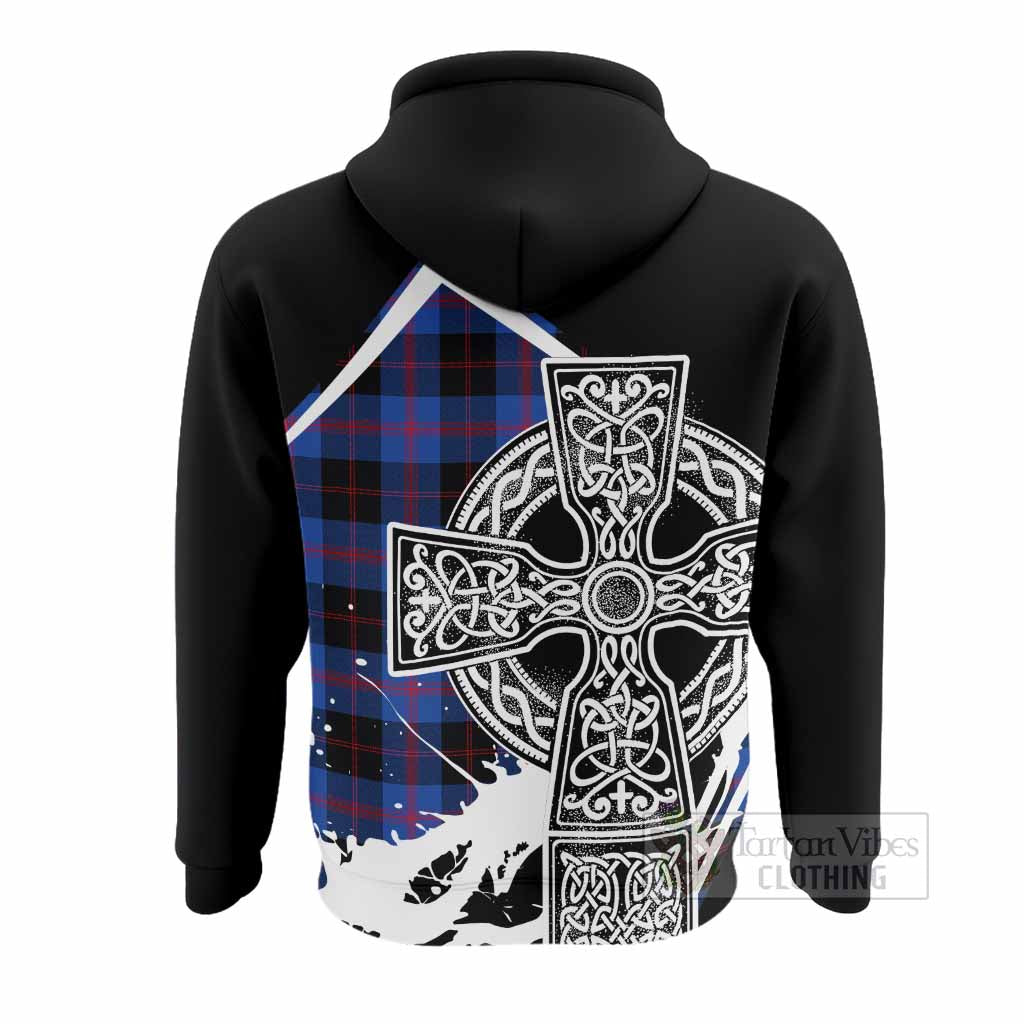 Maule Tartan Crest Hoodie Scottish Celtic Cross Heritage