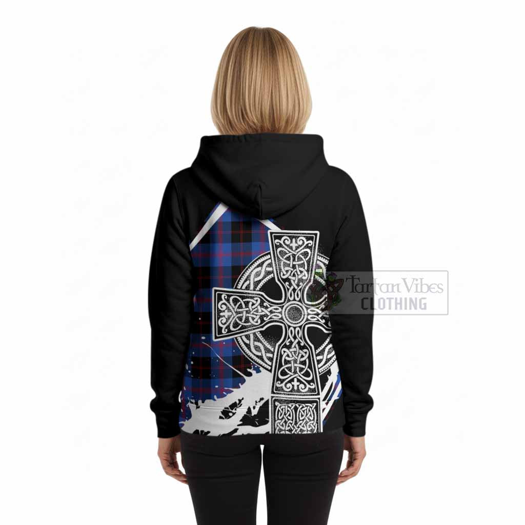 Maule Tartan Crest Hoodie Scottish Celtic Cross Heritage