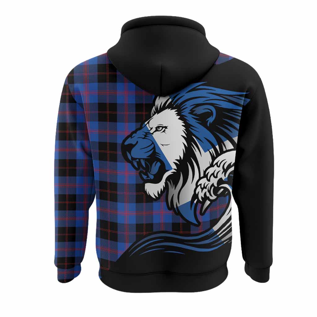 Maule Tartan Crest Hoodie Scottish Golden Lions Wave Flow