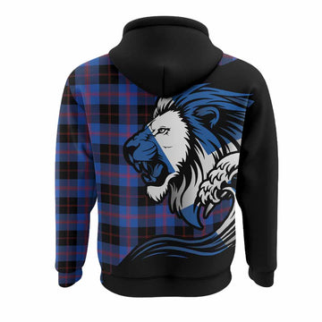 Maule Tartan Crest Hoodie Scottish Golden Lions Wave Flow
