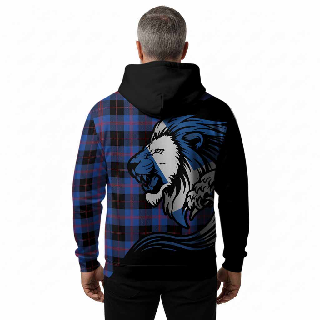 Maule Tartan Crest Hoodie Scottish Golden Lions Wave Flow