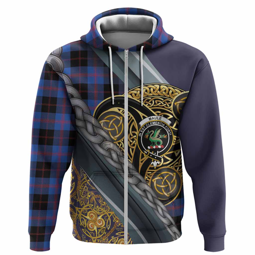 Maule Tartan Crest Hoodie Scottish Triskele Celtic