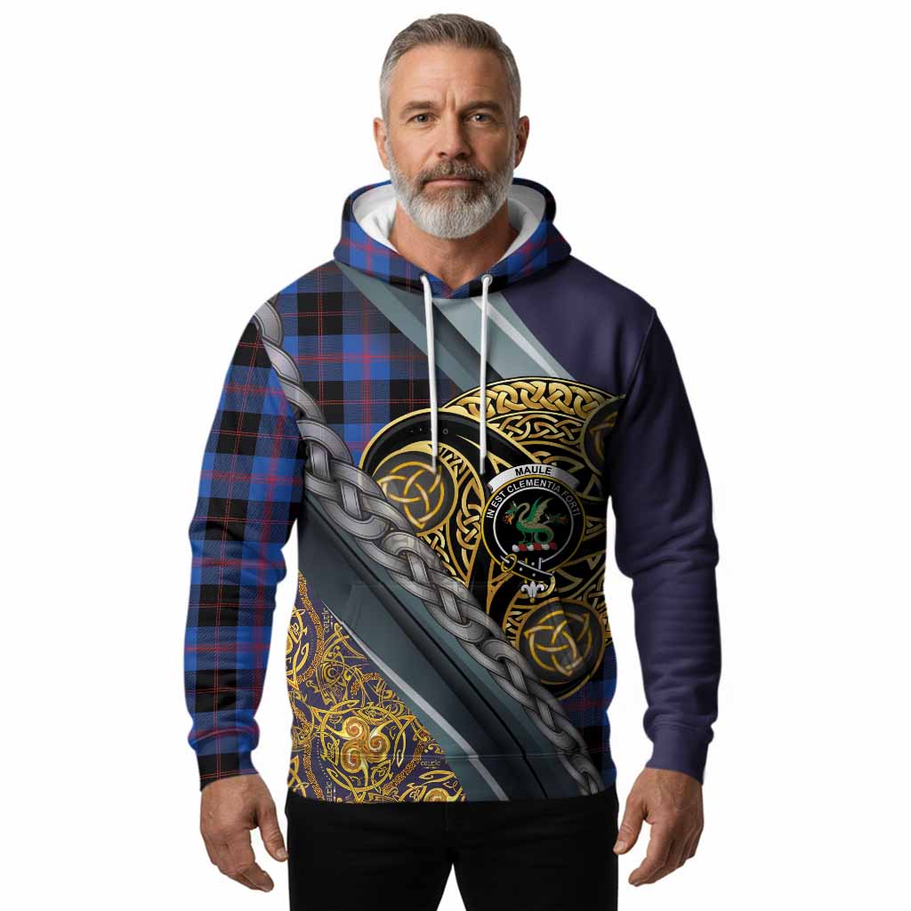 Maule Tartan Crest Hoodie Scottish Triskele Celtic