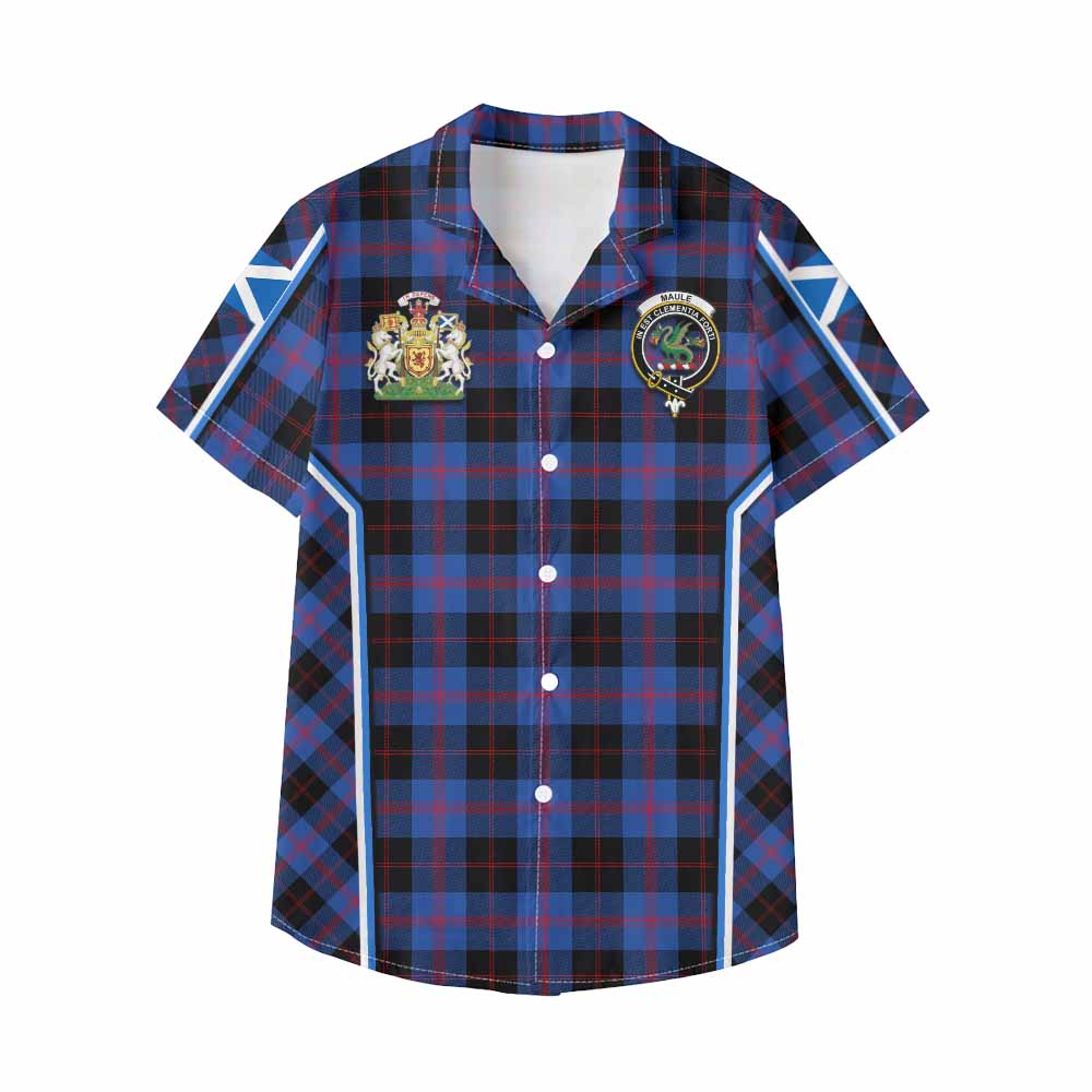 Maule Tartan Crest Kid Hawaiian Shirt Scotland Coat of Arm Flag Style - Tartan Vibes Clothing
