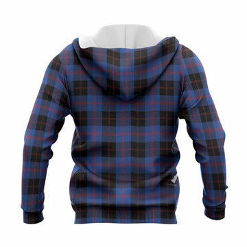 Maule Tartan Crest Knitted Hoodie Ferocious Lion Style