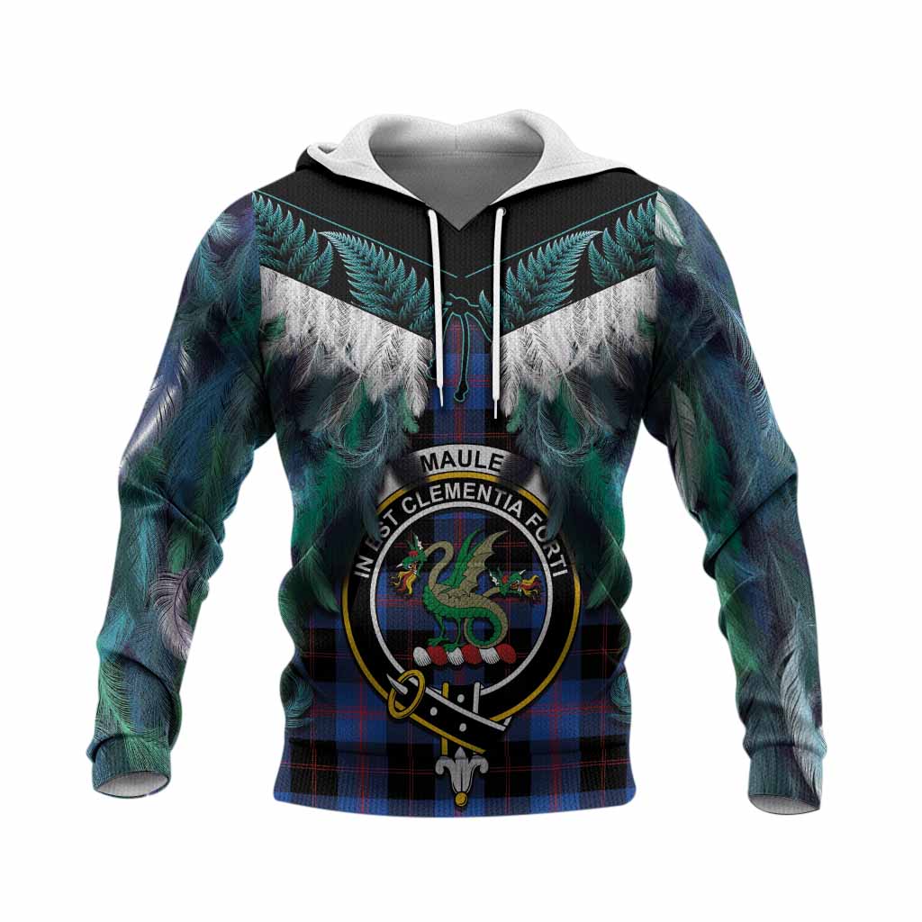Maule Tartan Crest Knitted Hoodie New Zealand Maori Korowai Cloak