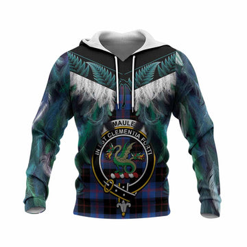 Maule Tartan Crest Knitted Hoodie New Zealand Maori Korowai Cloak