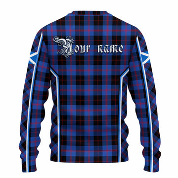 Maule Tartan Crest Knitted Sweater Scotland Coat of Arm Flag Style