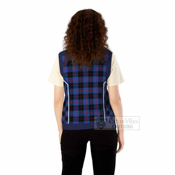 Maule Tartan Crest Knitted V-Neck Vest Scotland Coat of Arm Flag Style