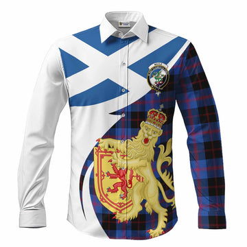 Maule Tartan Crest Lion Rampant Long Sleeve Button Shirts Classic Scottish Style