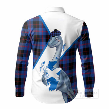 Maule Tartan Crest Loch Ness Monster Long Sleeve Button Shirts Nessie Scottish Map Tha Gradh Agam Air Alba