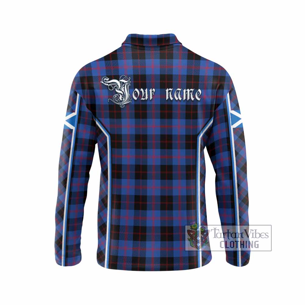 Maule Tartan Crest Long Sleeve Polo Shirt Scotland Coat of Arm Flag Style - Tartan Vibes Clothing