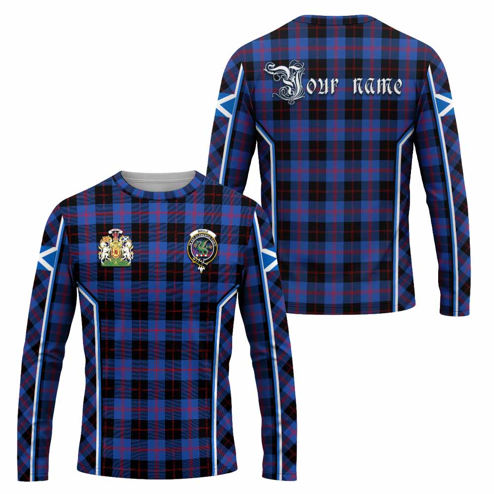 Maule Tartan Crest Long Sleeve T-Shirt Scotland Coat of Arm Flag Style - Tartan Vibes Clothing