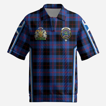Maule Tartan Crest Men’s Polo Sweater Top Scotland Coat of Arm Flag Style