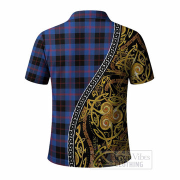 Maule Tartan Crest Polo Shirt Celtic Knot and Triple Trickle Spiral Symbols