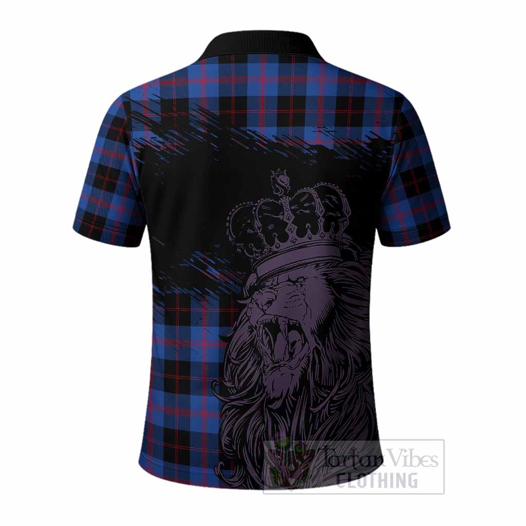 Maule Tartan Crest Polo Shirt Crowned Lion Heritage Style