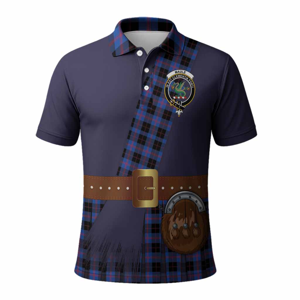 Maule Tartan Crest Polo Shirt Kilt Costume Style