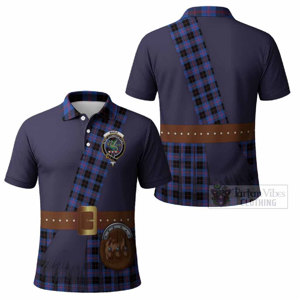 Maule Tartan Crest Polo Shirt Kilt Costume Style