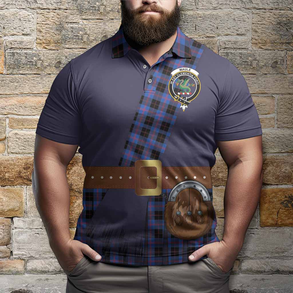 Maule Tartan Crest Polo Shirt Kilt Costume Style