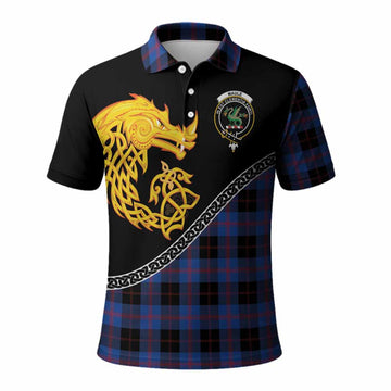 Maule Tartan Crest Polo Shirt Legendary Dragon Knot Half Style
