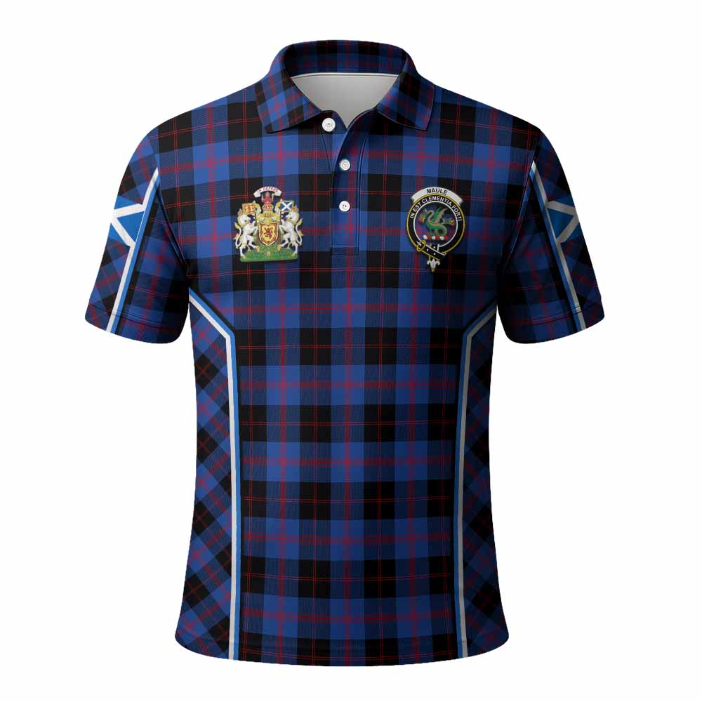 Maule Tartan Crest Polo Shirt Scotland Coat of Arm Flag Style - Tartan Vibes Clothing