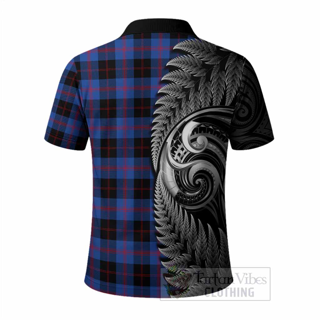 Maule Tartan Crest Polo Shirt With New Zealand Silver Fern Maori Koru