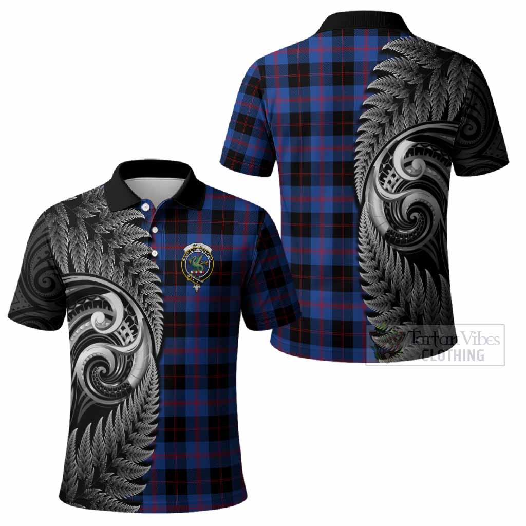 Maule Tartan Crest Polo Shirt With New Zealand Silver Fern Maori Koru