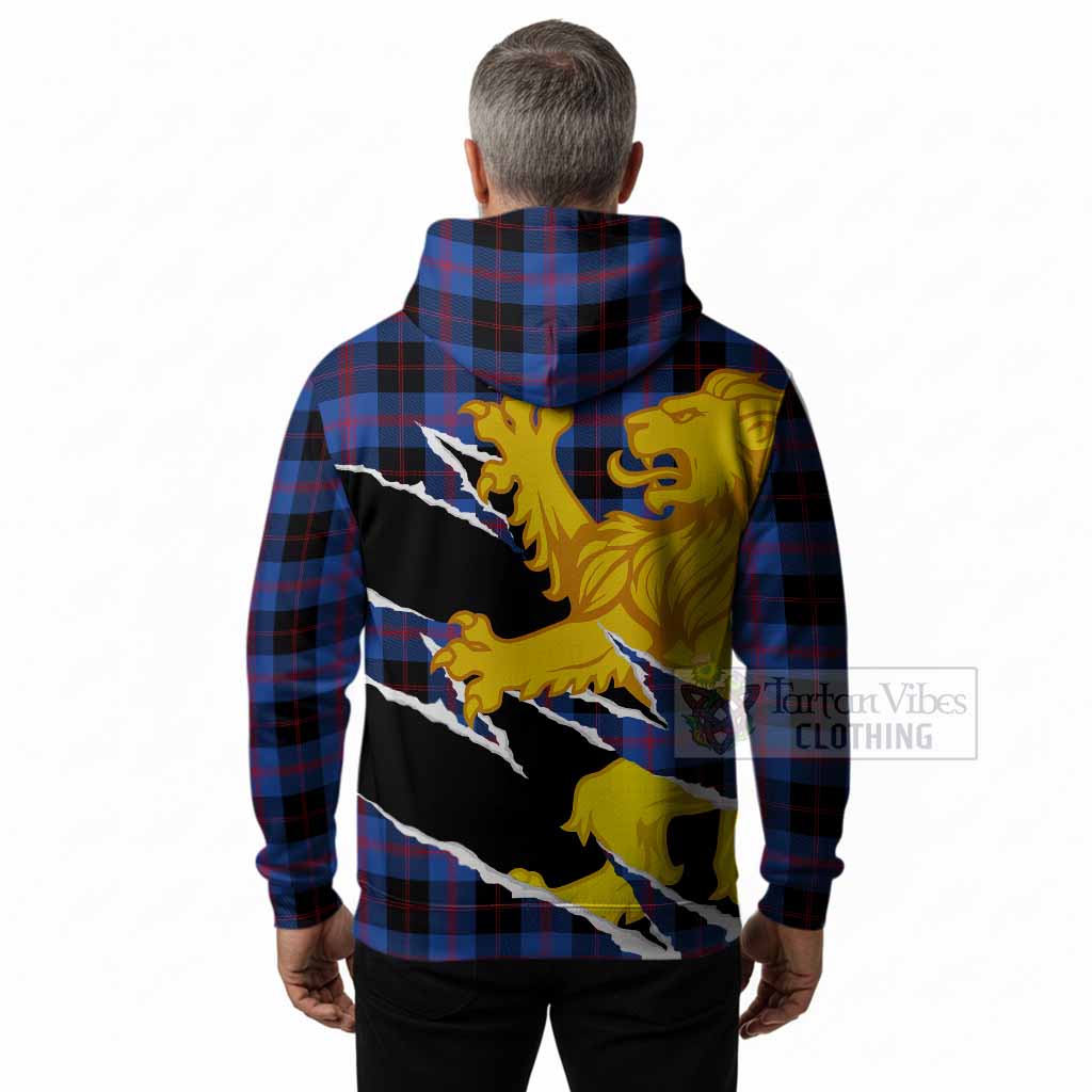 Maule Tartan Crest Scottish Hoodie Heraldic Golden Lion