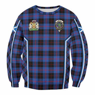 Maule Tartan Crest Sweatshirt Scotland Coat of Arm Flag Style