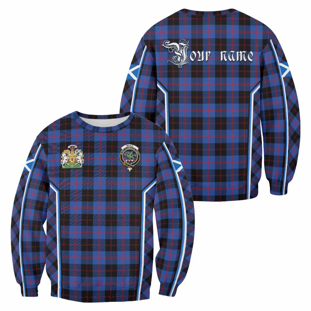 Maule Tartan Crest Sweatshirt Scotland Coat of Arm Flag Style - Tartan Vibes Clothing