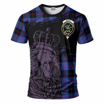 Maule Tartan Crest T-Shirt Crowned Lion Heritage Style