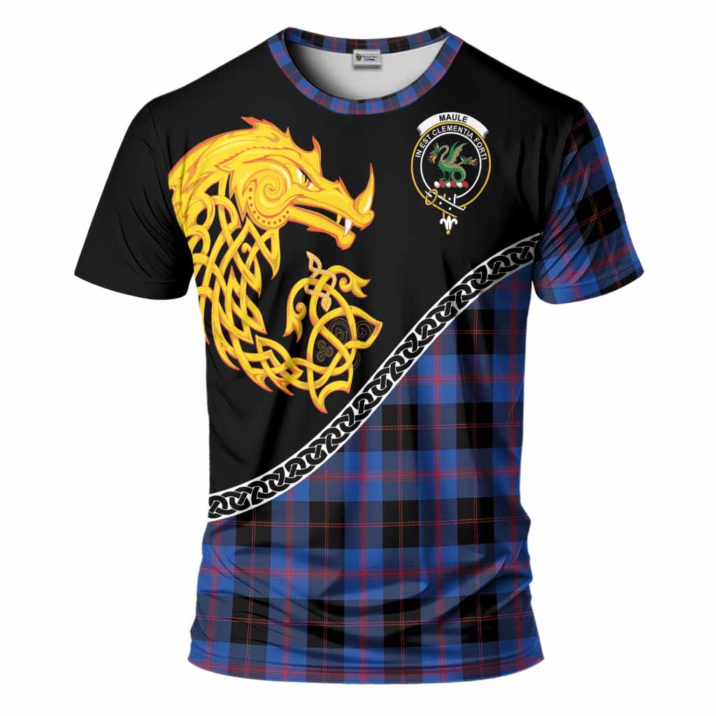 Maule Tartan Crest T-Shirt Legendary Dragon Knot Half Style