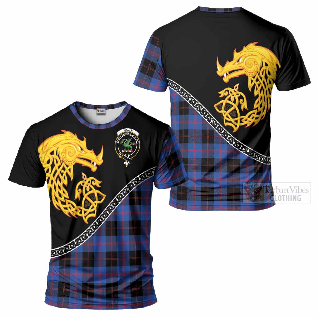 Maule Tartan Crest T-Shirt Legendary Dragon Knot Half Style