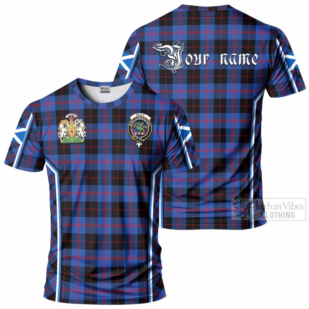 Maule Tartan Crest T-shirt Scotland Coat of Arm Flag Style - Tartan Vibes Clothing