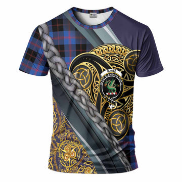Maule Tartan Crest T-Shirt Scottish Triskele Celtic